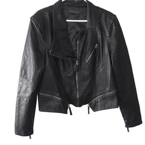 BlankNYC Black Faux Leather Zipper Moto Jacket Size XL